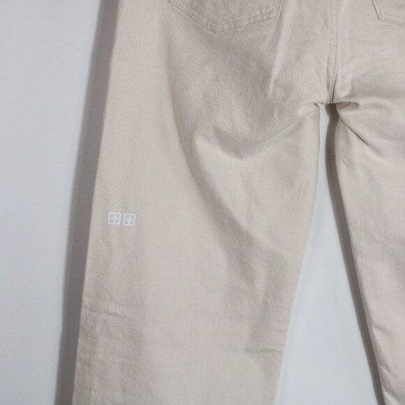 KSUBI Womens Playback Super High Rise Jeans 25 White Ivory Relaxed Full Length - Picture 7 of 8